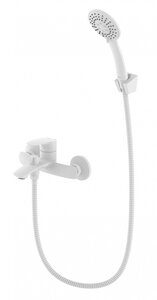 Изображение товара Смеситель Milardo Rora RORWT00M02 для ванны, душевой гарнитур, белый матовый