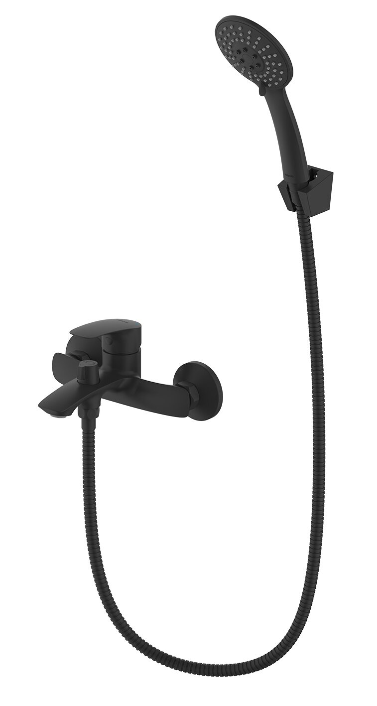 Изображение товара Смеситель Milardo Rora RORBL00M02 для ванны и душа в черном матовом исполнении
