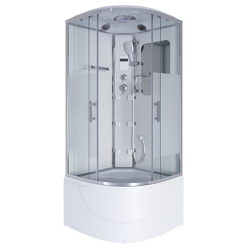Изображение товара Душевая кабина Niagara Ultra 90 x 90 см, высокий поддон, профиль хром, стекло прозрачное с матовой полосой, NG-308-01