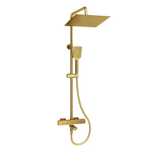 Изображение товара Душевая система WasserKRAFT Thermo с матовым золотом и 3-функционной лейкой