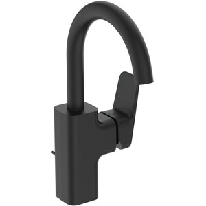 Изображение товара Смеситель Ideal Standard Ceraplan BD235XG для раковины с высоким трубчатым изливом и донным клапаном, черный матовый