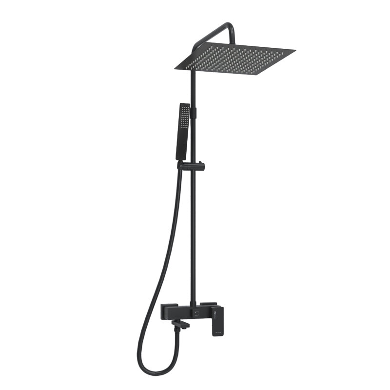 Изображение товара Душевая система WasserKRAFT с изливом черный матовый 30 см 196 форсунок