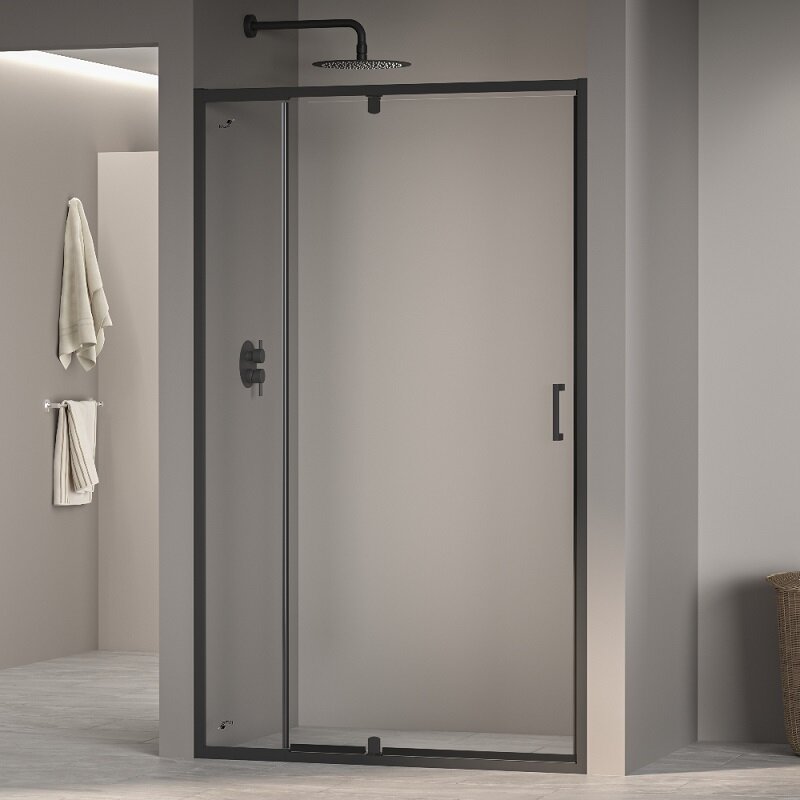 Изображение товара Душевая дверь RGW PA-008B 90x195 см распашная стеклянная с черным профилем