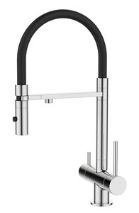 Изображение товара Смеситель для кухонной мойки Iddis Ace с гибким изливом и подключением к фильтру хром