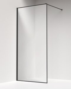 Изображение товара Душевая стенка Iddis Slide 90 см с прозрачным стеклом и графитовым профилем