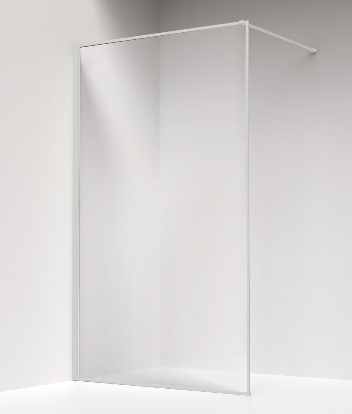 Изображение товара Душевая стенка Iddis Slide 110 см, прозрачное стекло, белый профиль, свободный вход