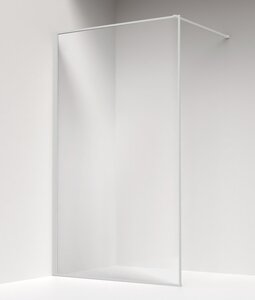 Изображение товара Душевая стенка Iddis Slide 110 см, свободный вход, стекло прозрачное, профиль белый матовый, SLI8WS1i23