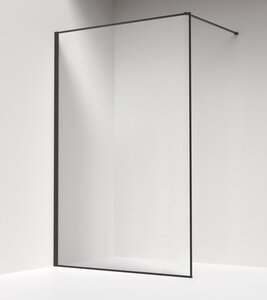 Изображение товара Душевая стенка Iddis Slide 120 см без дверей с прозрачным стеклом и профилем графит