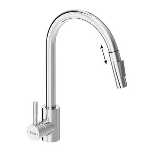 Изображение товара Смеситель для кухни Dorff Logic D3007500, с выдвижным изливом, хром глянцевый