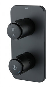 Изображение товара Смеситель Iddis Slide SLIBLBTi67 для ванны, с двумя выходами с управлением Push Control, черный матовый