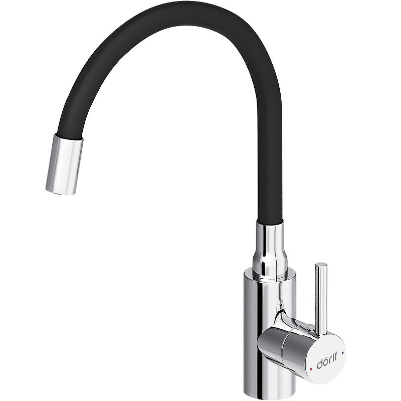 Изображение товара Смеситель для кухни Dorff Logic D3007622, с гибким изливом, черный матовый