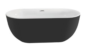 Изображение товара Ванна акриловая Aquatek Афина 170 x 78 см, белая, снаружи черный глянцевый, AQ-144778Bl