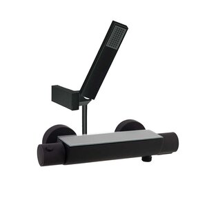 Изображение товара Смеситель Ramonsoler Urban Chic 213401MRNM для душа, термостатический, с душевым гарнитуром, цвет черный матовый