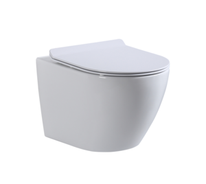 Изображение товара Подвесной безободковый унитаз BeWash Minimal с микролифтом и горизонтальным выпуском