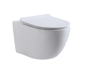 Изображение товара Подвесной безободковый унитаз BeWash Lusso, крышка-сиденье с микролифтом, белый, BKWHR004550 + 147DP