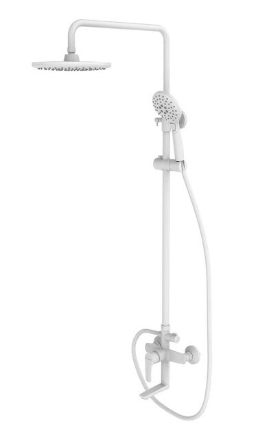Изображение товара Душевая система Iddis Ray с верхним душем и ручной лейкой белый матовый