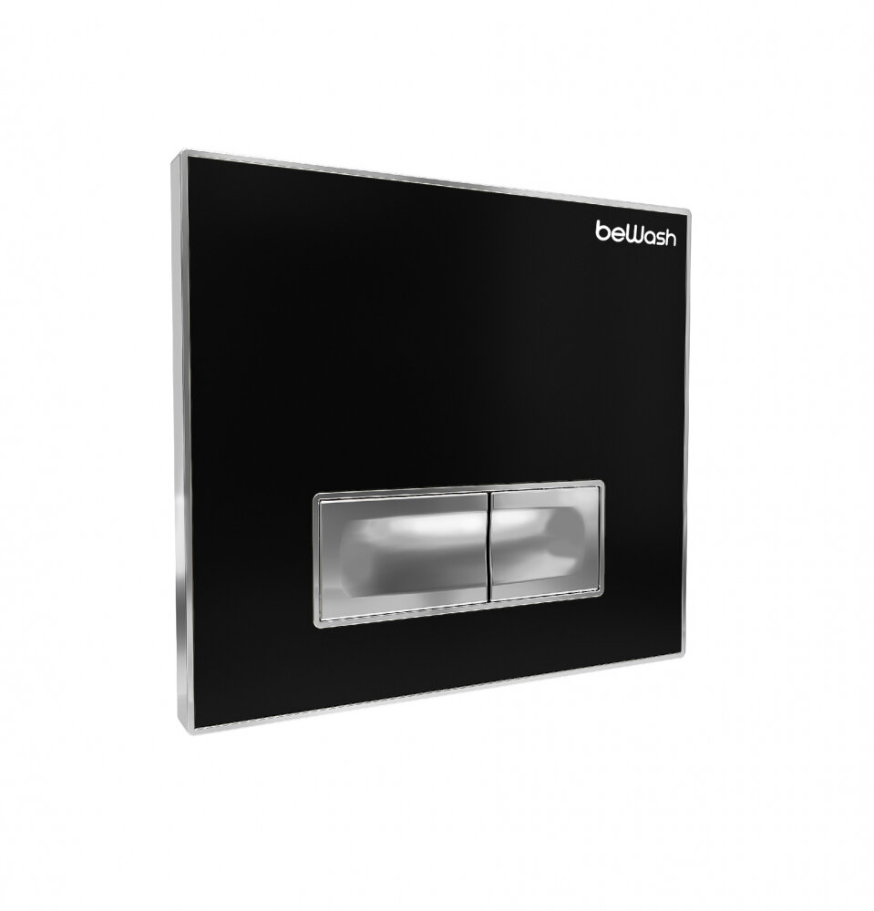 Изображение товара Клавиша смыва beWash Vago 500RZVP0500SYC000001 P05BC, для инсталляций, черное стекло/хром