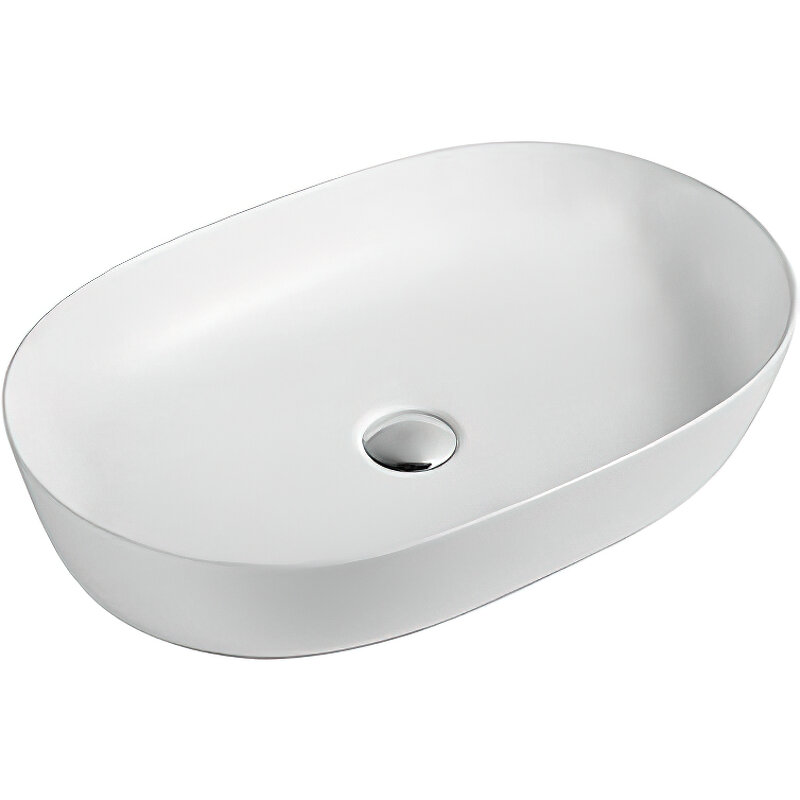 Изображение товара Накладная раковина SantiLine 60х40 см белый матовый фаянс дизайнерская