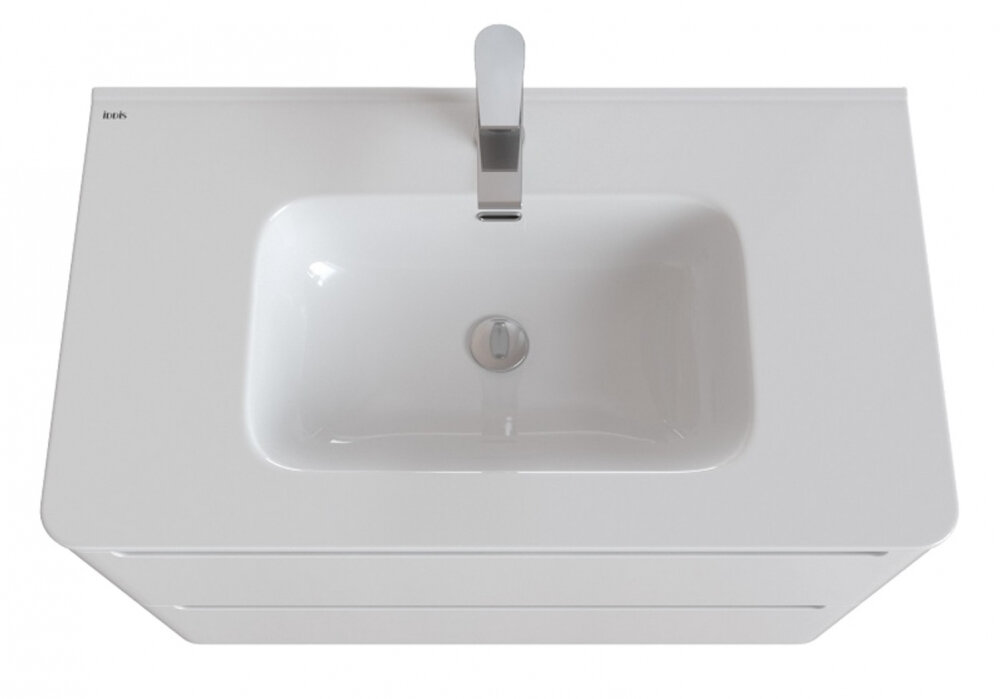 Изображение товара Раковина Iddis Optima Home 80 см белая фарфор прямоугольная с переливом