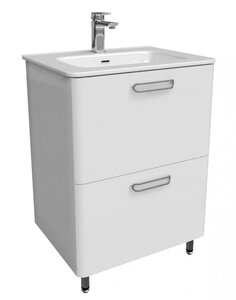 Изображение товара Тумба с раковиной Iddis Brick 60 см подвесная, 2 ящика, белый, BRI60WFi95K