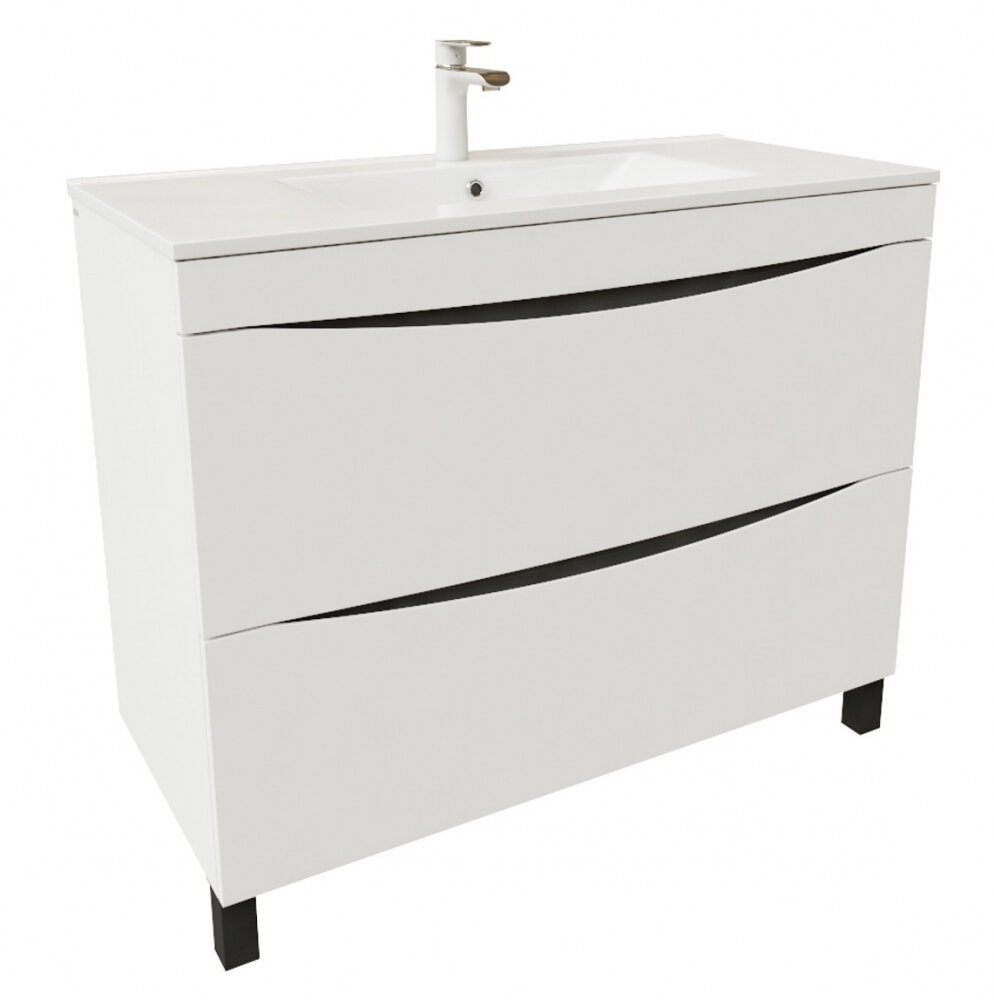 Изображение товара Тумба с раковиной Iddis Cloud 100 см подвесная, 2 ящика, белый