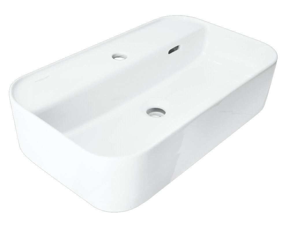 Изображение товара Раковина Sanita Luxe Infinity WB.CT/Infinity/60-C.Shelf/WHT.G/S1 Shelf 60 х 36 см, накладная, белый