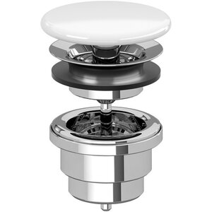 Изображение товара Донный клапан Villeroy&Boch для раковины алюминиевый белый хром 68080001