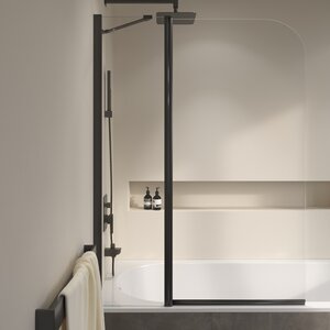 Изображение товара Шторка на ванну RGW SC-011B 100x140 см стекло прозрачное профиль черный Германия