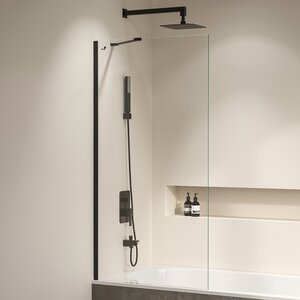 Изображение товара Шторка на ванну RGW SC-150B 70x150 см прозрачное стекло черный профиль Германия