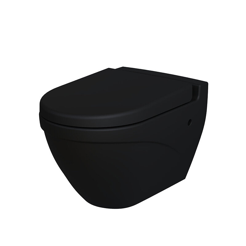 Изображение товара Подвесной унитаз Ambassador Nord 133T20201 безободковый черный матовый