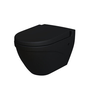 Изображение товара Подвесной унитаз Ambassador Nord 133T20201, безободковый, цвет черный матовый
