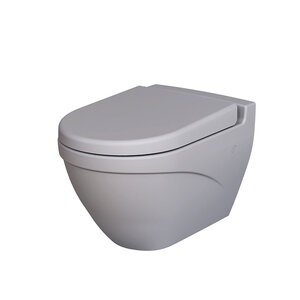 Изображение товара Подвесной унитаз Ambassador Nord безободковый серый матовый с каскадным сливом