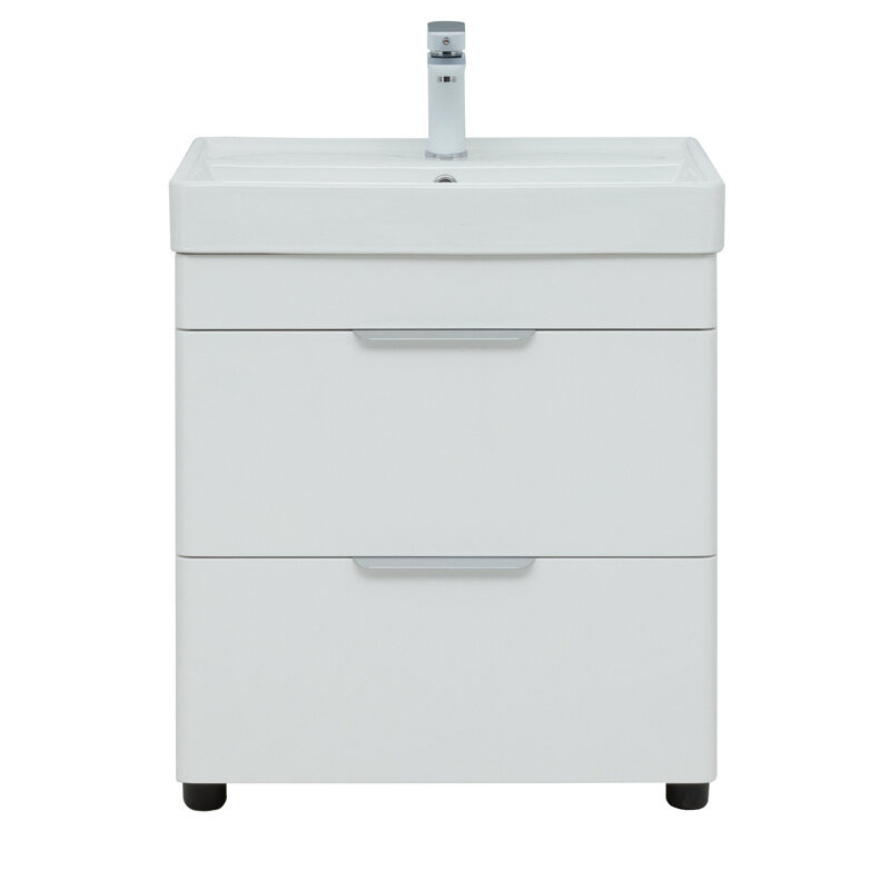Изображение товара Тумба под раковину Aquanet Ирис new 60 напольная белый глянец
