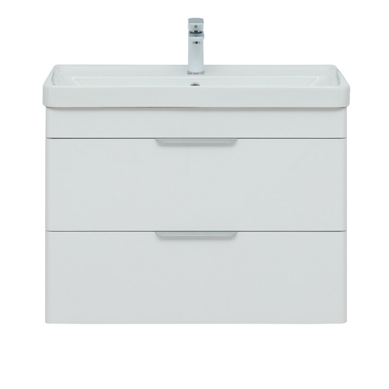 Изображение товара Тумба под раковину Aquanet Ирис new 70 подвесная белый глянец 2 ящика