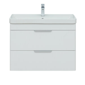 Изображение товара Тумба под раковину Aquanet Ирис new 80, подвесная, 2 ящика, белый глянец, 00310146