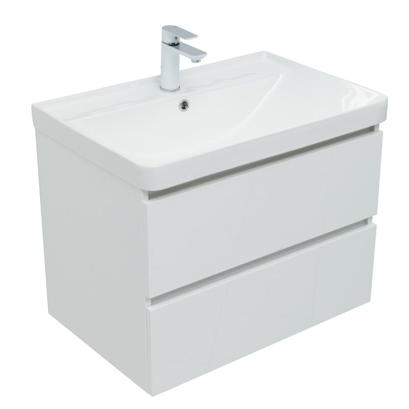 Изображение товара Тумба под раковину Aquanet Вега 70 с двумя ящиками, белая