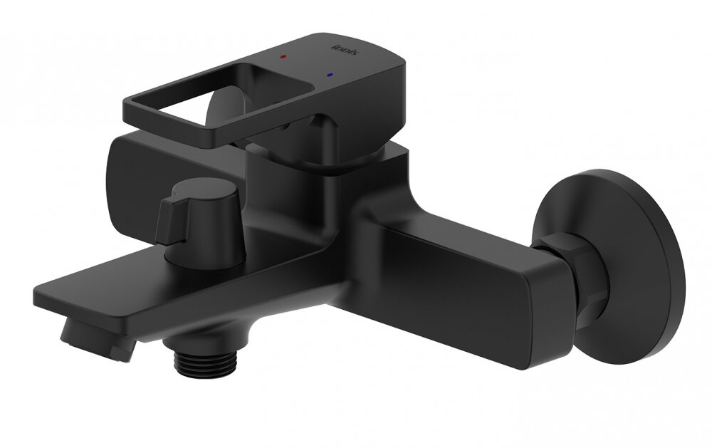 Изображение товара Смеситель для ванны Iddis Bild BILBL00i02WA черный матовый вертикальный однорычажный