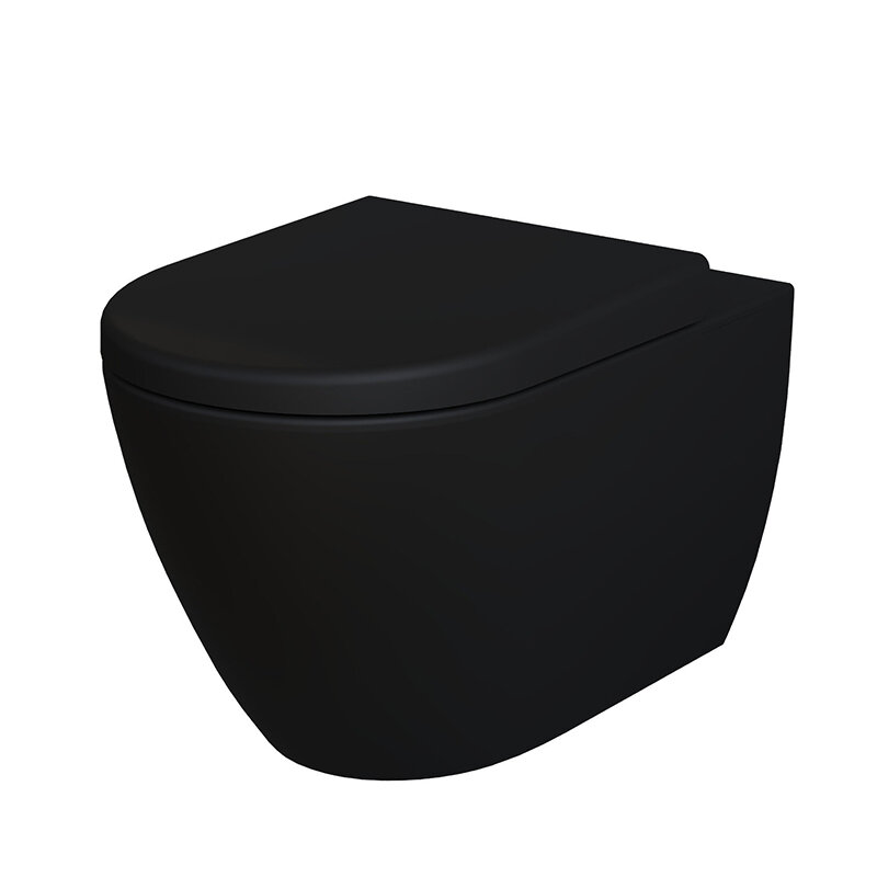 Изображение товара Ambassador Queen 113T20201R: подвесной безободковый унитаз, черный матовый, 36 см