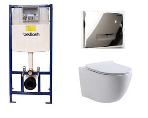 Изображение товара Инсталляция для подвесного унитаза beWash Lusso BKWHR004550 с безободковым фарфоровым унитазом