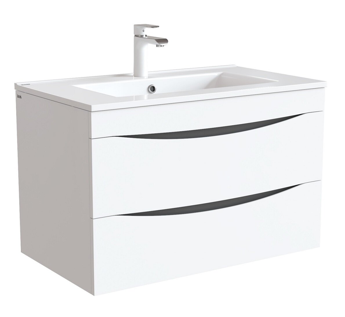 Изображение товара Подвесная тумба под раковину Iddis Cloud 80 см белая с системой плавного закрывания