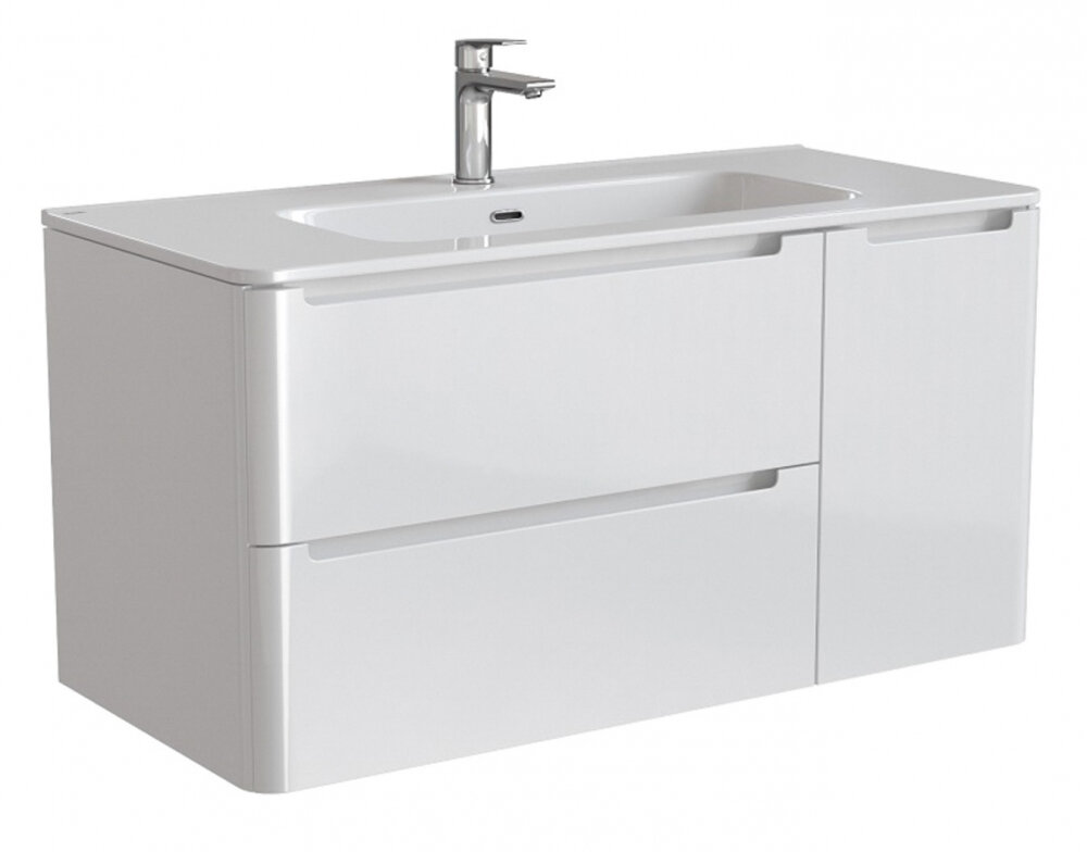 Изображение товара Тумба под раковину Iddis Edifice 100 см подвесная белая с ящиками и системой плавного закрывания