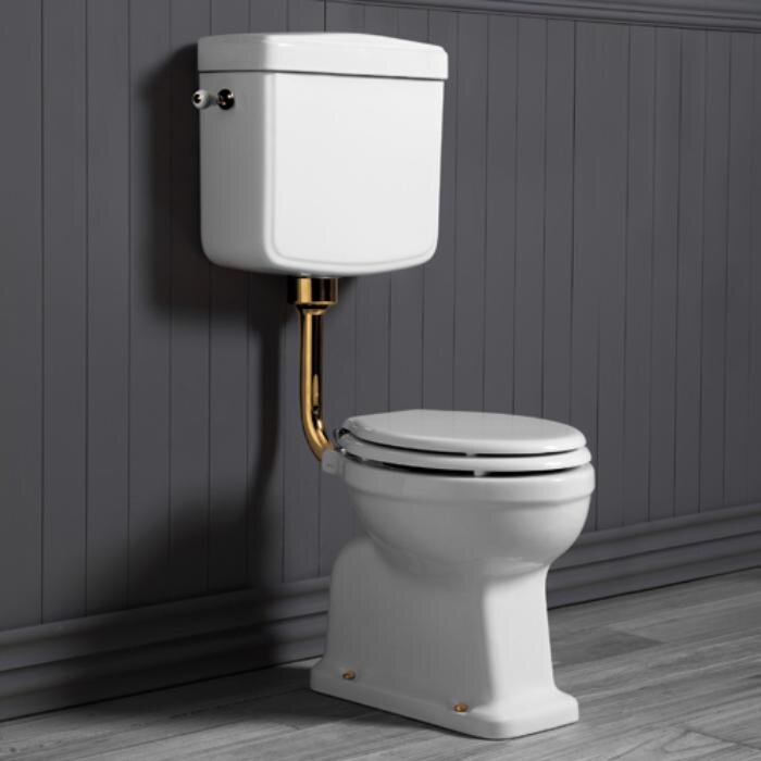 Изображение товара Напольный унитаз Simas Londra белый с золотым механизмом слива и бачком