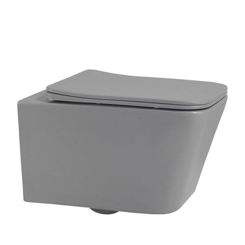Изображение товара Подвесной унитаз Abber Rechteck AC1201MG, безободковый, сиденье микролифт, серый матовый