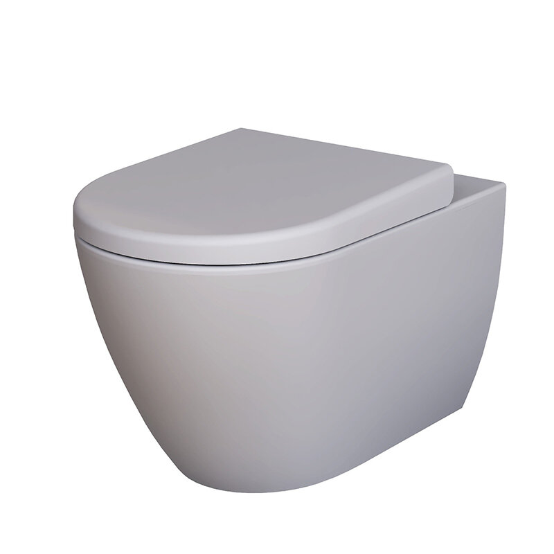 Изображение товара Подвесной унитаз Ambassador Queen безободковый серый матовый