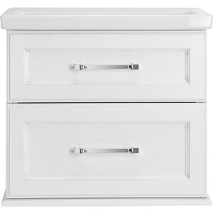 Изображение товара Тумба под раковину ASB-Woodline Венеция 70 см белая с патиной серебро