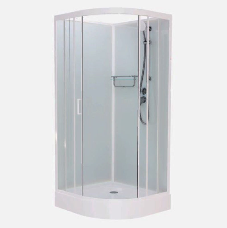 Изображение товара Душевая кабина Frank F410 М White без крыши, 110 x 110 см, низкий поддон, стекла матовые, профиль белый, 20009