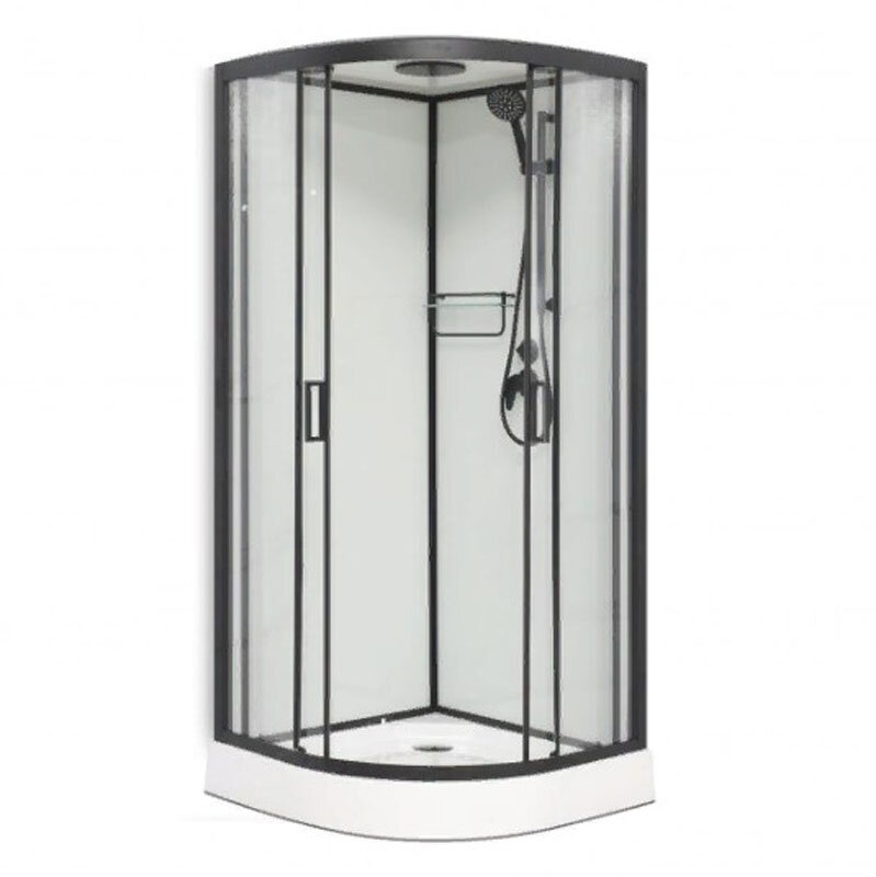 Изображение товара Frank F410 М Black - душевая кабина 110x110 см, без силикона, крыша, 7 лет