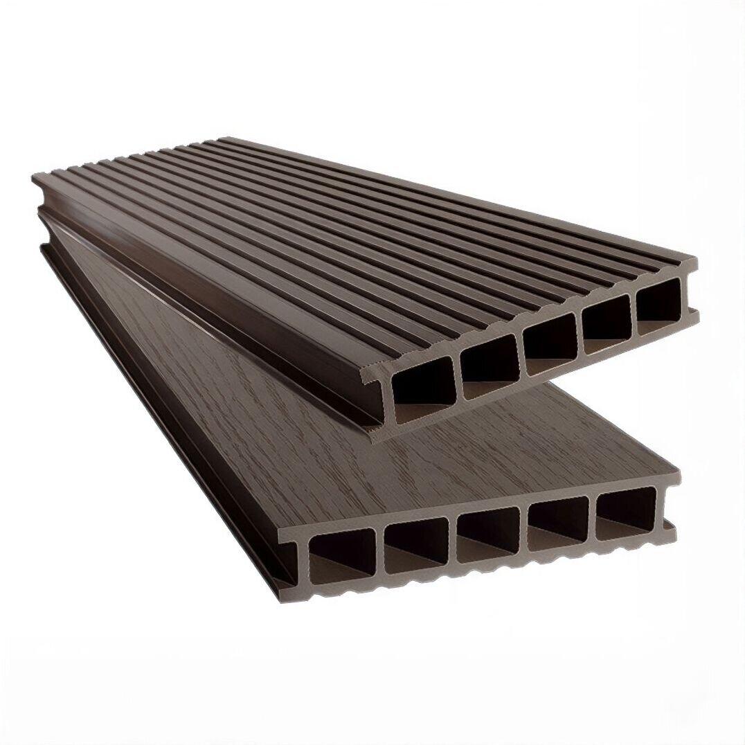 Изображение товара Террасная доска EuroDeck Double, Венге 27x139х3000 мм Изображение товара Террасная доска EuroDeck Double, Венге 27x139х3000 мм