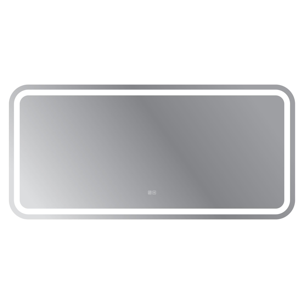 Изображение товара Зеркало Cezares Stylus 150 x 70 см, с LED-подсветкой, сенсорным выключателем и подогревом, белое, CZR-SPC-STYLUS-1500-700-TCH-WARM