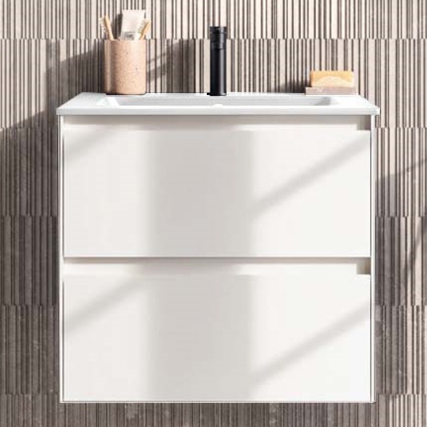 Изображение товара Тумба под раковину Berloni Bagno Way Block 60 см подвесная белая глянцевая